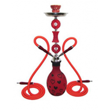 Zebra smoke red hearts hookah 2 hose 22inch