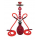 Zebra smoke red hearts hookah 2 hose 22inch